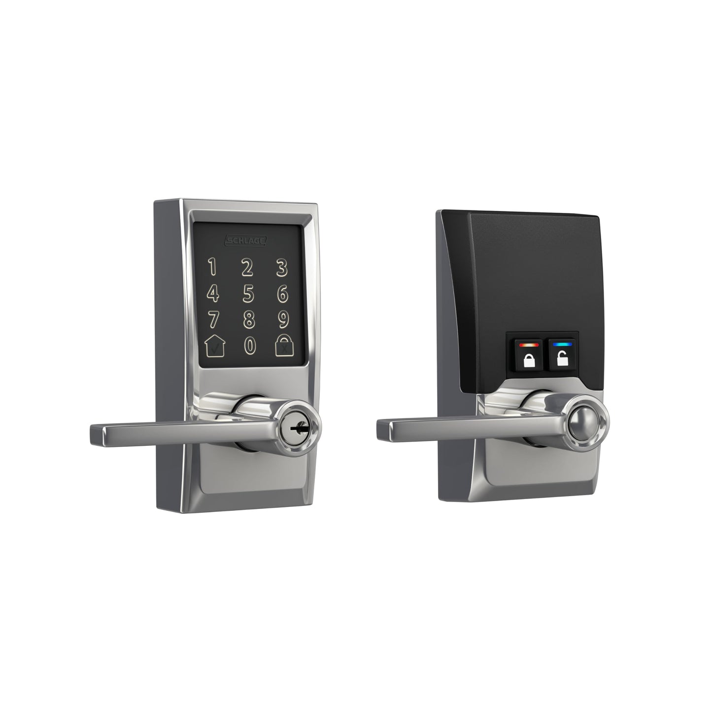 Schlage Encode Smart Wi-Fi Lock with Lever Handle, Touchscreen Keypad, Keyless Entry Door Lock, App Control, Alexa, Google Home and Airbnb Compatible, Bright Chrome, FE789WB CEN 625 LAT