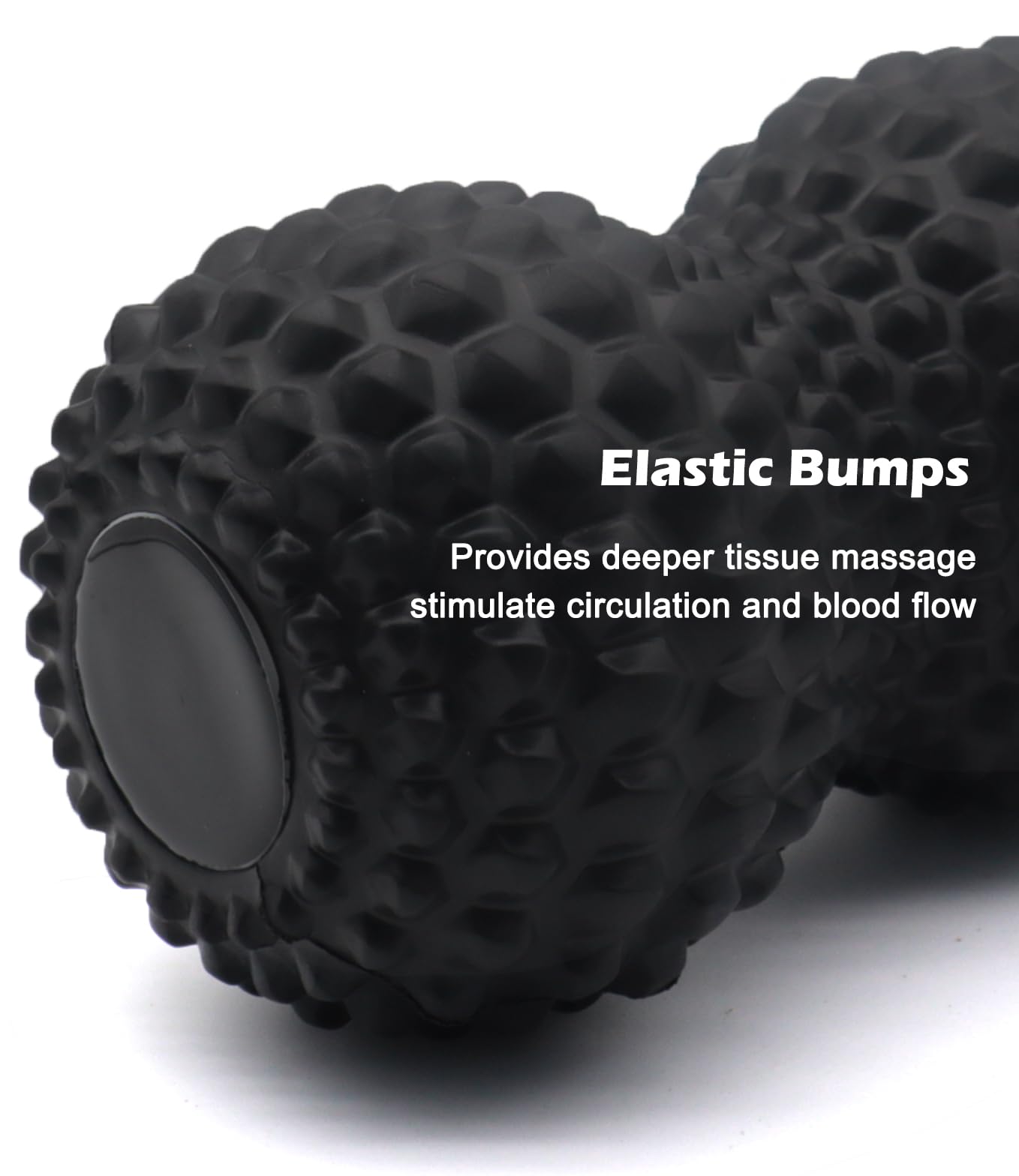 KITWILD Peanut Massage Ball, Double Lacrosse Massage Roller Ball for Deep Tissue Muscle Massage, Physical Therapy, Myofascial Release, Muscle Knots, and Yoga Therapy (Black)