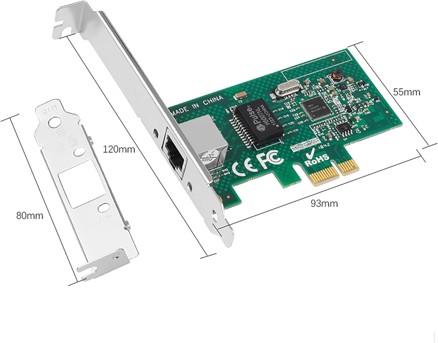 C&N 1000M I210AT (ST729) PCIe Gigabit Network Card PCI Express Ethernet Adapter with Intel LAN NIC Card for Support PXE