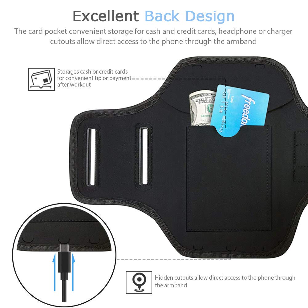 Galaxy S26 S25 Ultra Armband, JEMACHE Gym Workouts Running Arm Band for Samsung Galaxy S26 S25 S24 S23 S22 Ultra (Black)