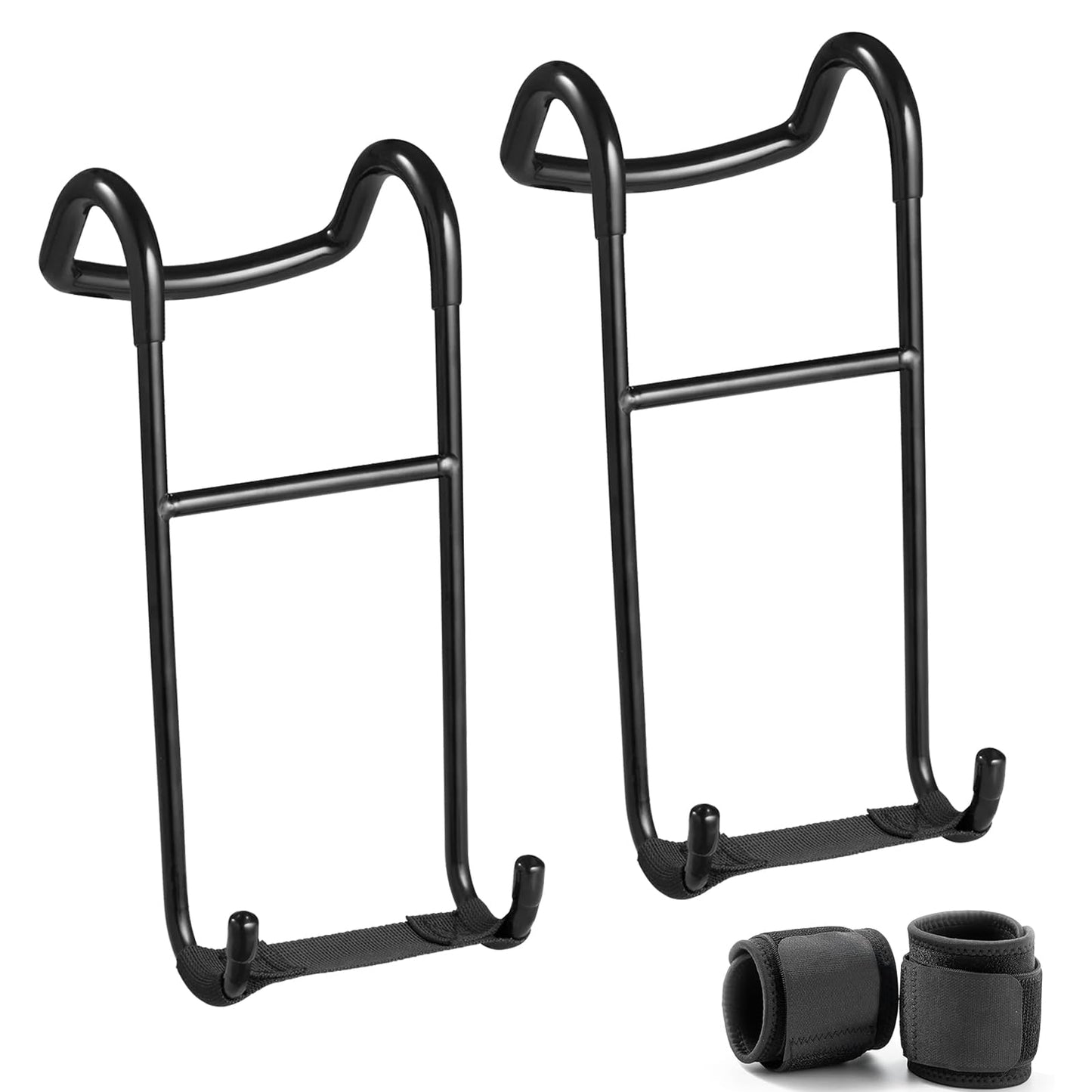 Upgraded 2-Pack Dumbbell Spotter Hooks, 250 lbs Load Capacity Heavy Duty Dumbbell Hooks for Bench Press, Chest & Shoulder Workouts with Wrist Straps