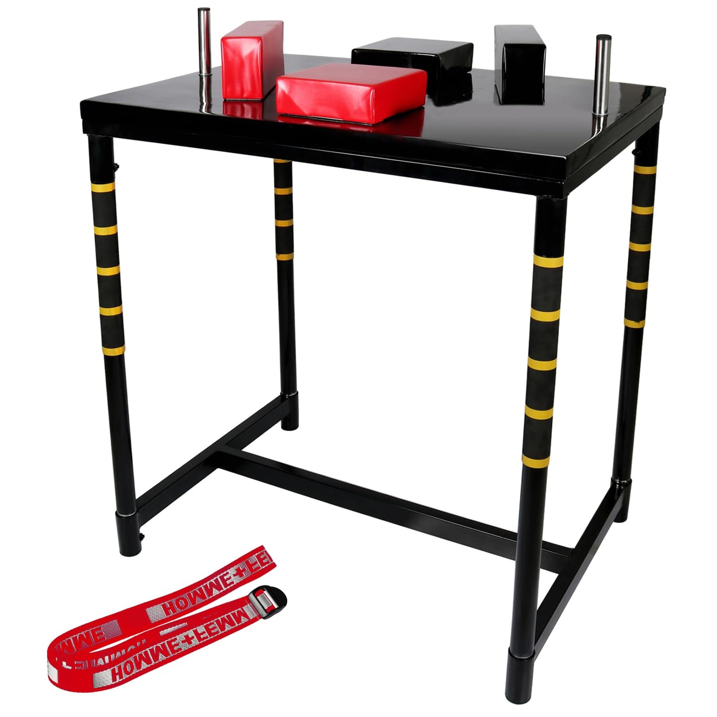 SYNTECSO Professional Arm Wrestling Battle Table, Arm Wrestling Table with Detachable Wrist Force, Elbow Pads for Gym Club Sports Fields Homes (Black)