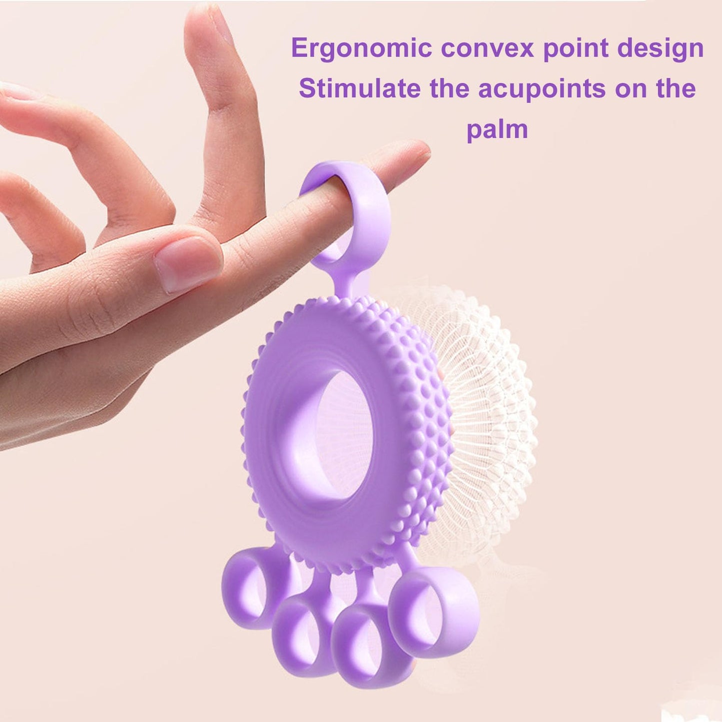 NOENNULL Finger Stretcher Grip Strength Trainer Soft Non Slip Finger Exerciser for Home Office Gym Silicone Purple