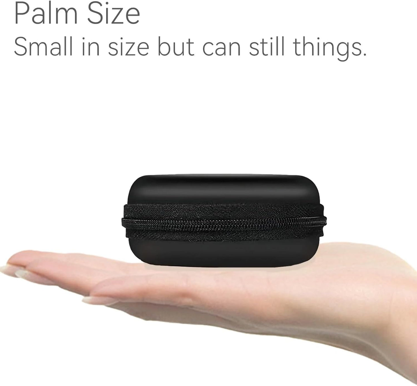 Tangseajiao 1 Pc Black Mini-Portable Hard Shell Earbuds Case, Round Earphone Carrying Case Storage Bag, Hard EVA