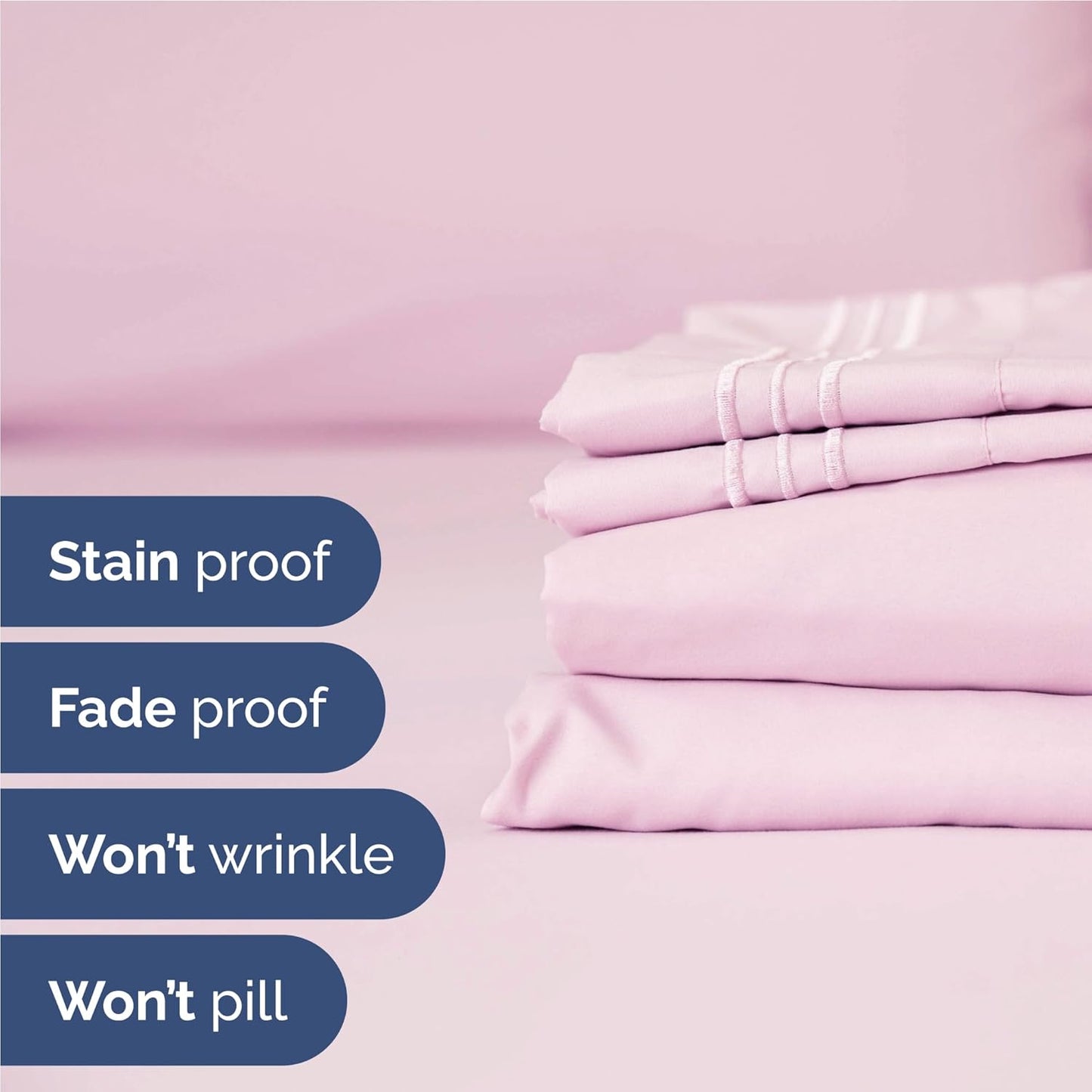 Skiennix Twin XL Sheet Set - Comfy Breathable Cooling Bed Sheets - Luxury Hotel Quality - Light Pink, Deep Pockets, Soft & Wrinkle-Free