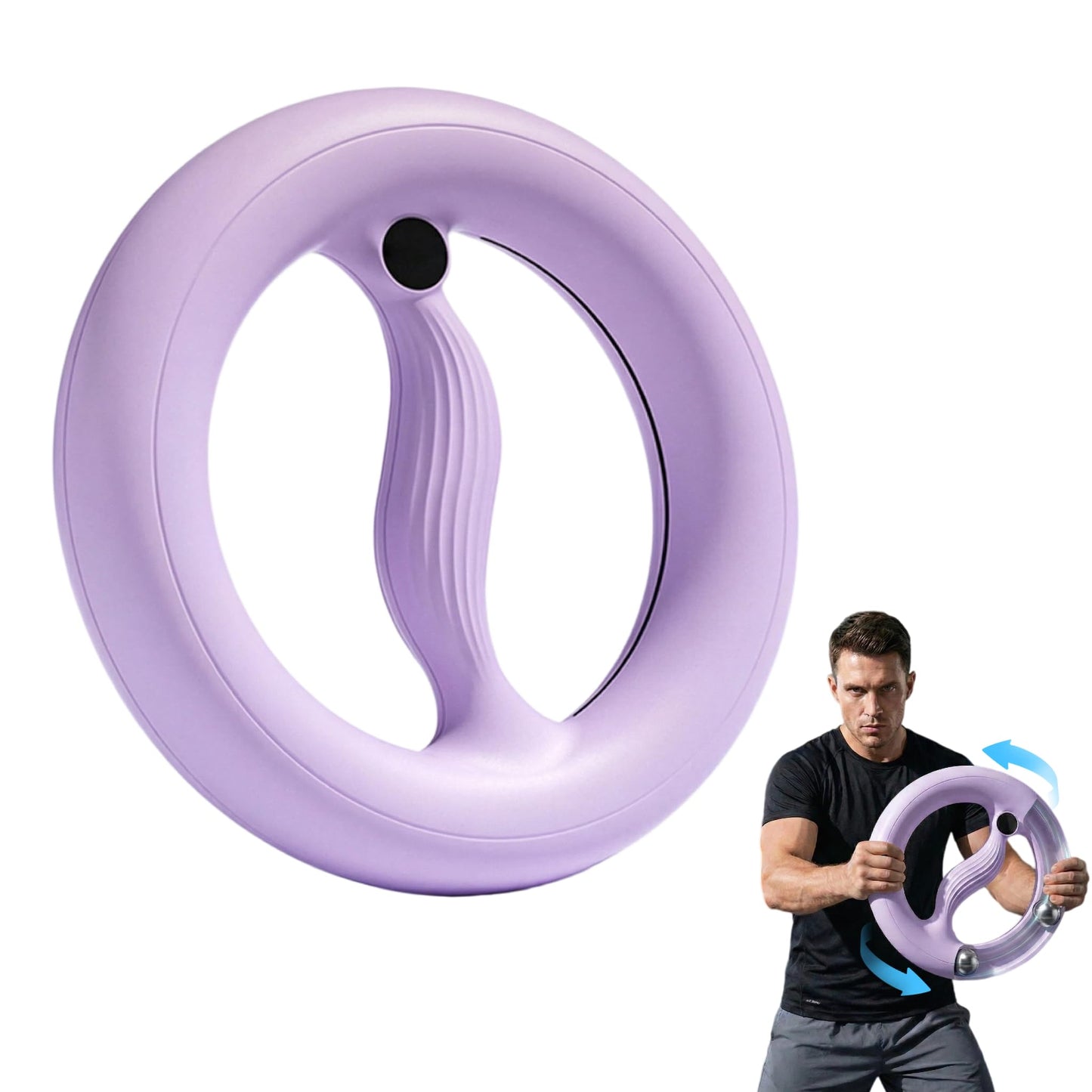 Arm Trainer for Women and Men, 360° Hand-Crank Forearm Trainer, Large Size Arm Workout Equipment for Dual-Arms Use, Home Workout Equipment for Arms, Chest, Shoulders, Back Strength (Purple)