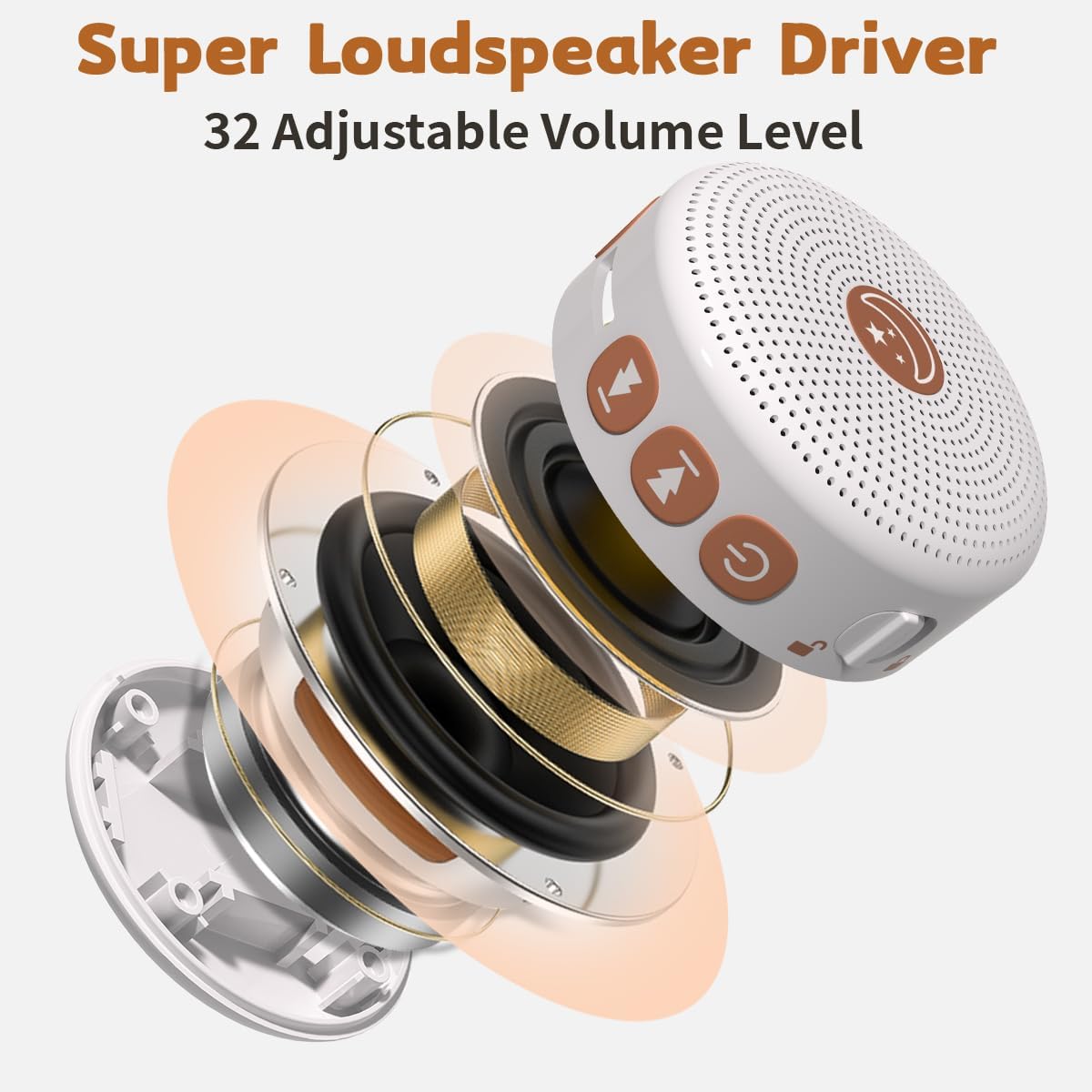 Skiennix Mini White Noise Machine - 30 Soothing Sounds | Portable Baby Sleep Aid with Auto-Off Timer & 32 Volume Levels