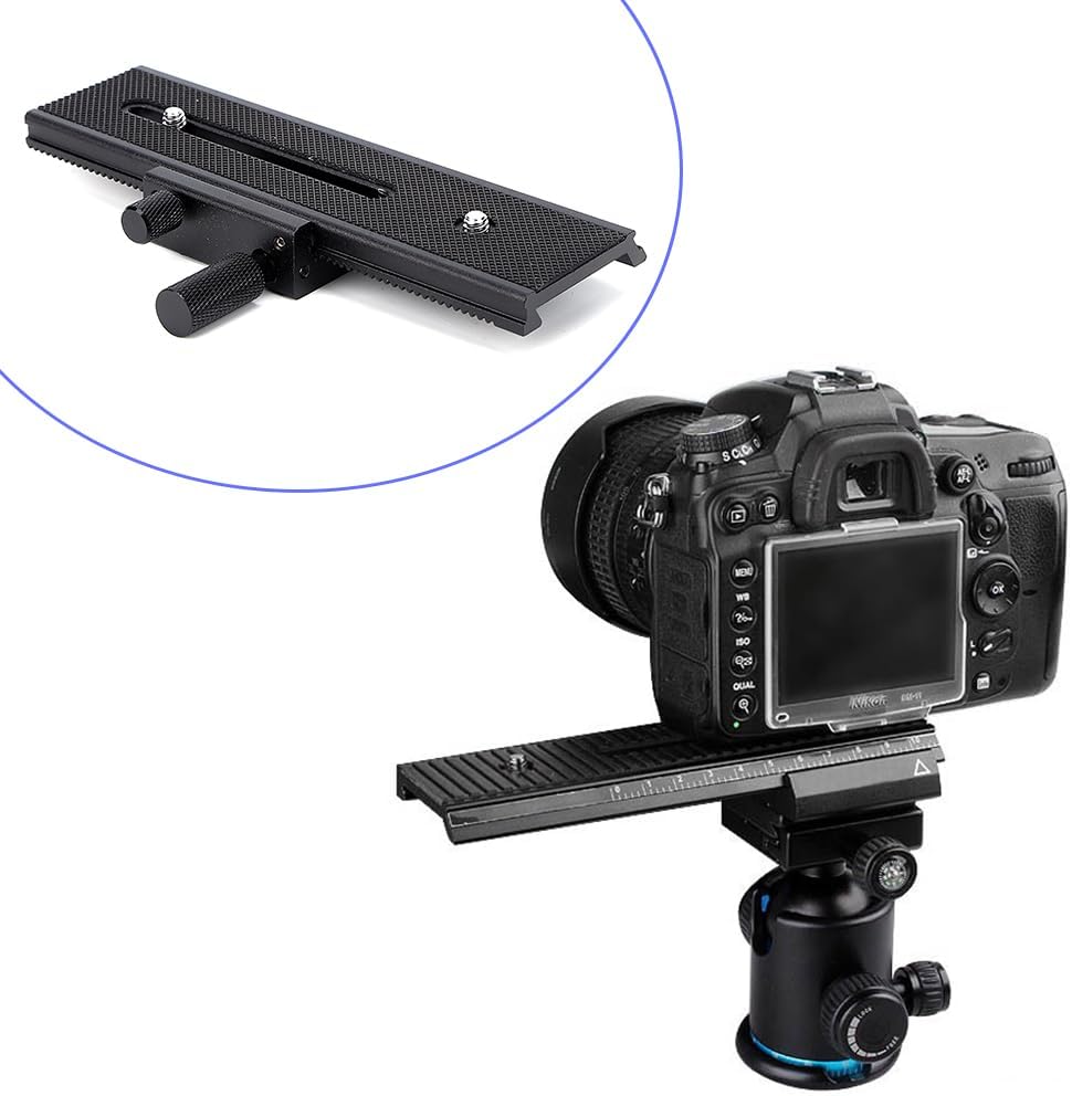 Joyzan 2 1/4" Macro Focusing Rail Slider, Way Shot Focus Mount Camera Flash Support Bracket Holder Photography Closeup