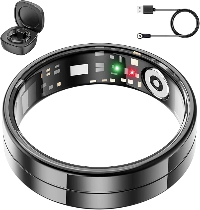 Smart Ring for Men and Women with Charging Case, Lifetime Free App Subscription, Ultra-Light and Thin Fitness Tracker, 24/7 Tracking of Activity, Health, Sleep, and Blood Oxygen