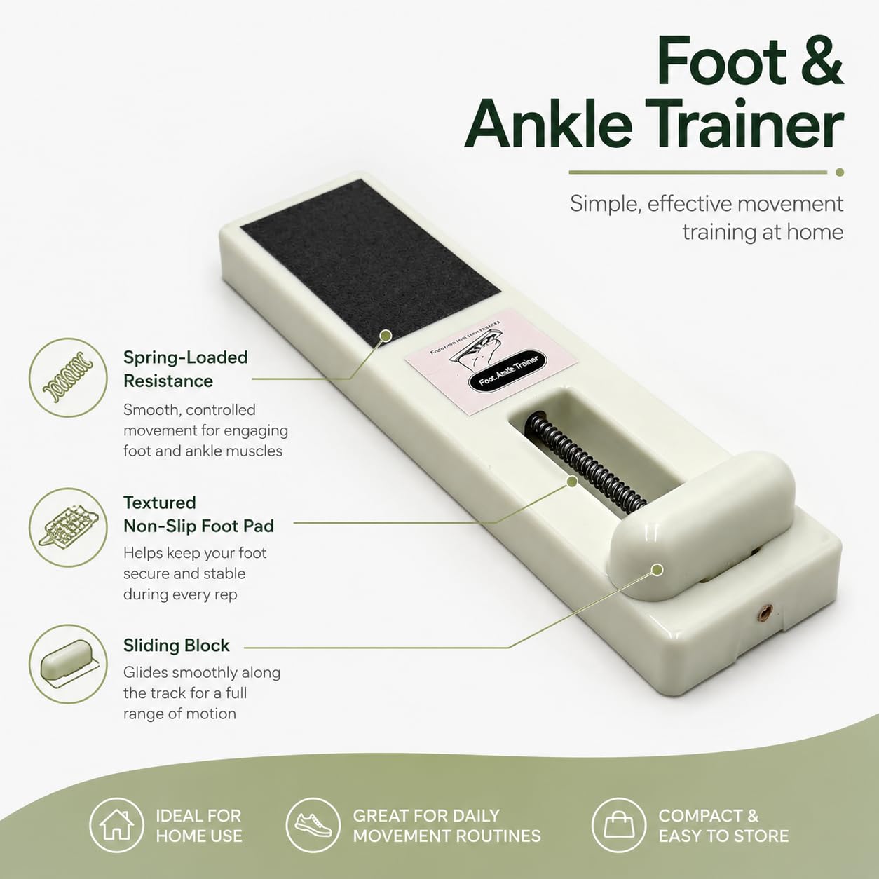 Foot Arch Trainer for Flat Feet, ABS Foot Strengthener for Dance Training, Foot Arch Exerciser for Plantar Fasciitis Relief, Portable Foot Workout Tool