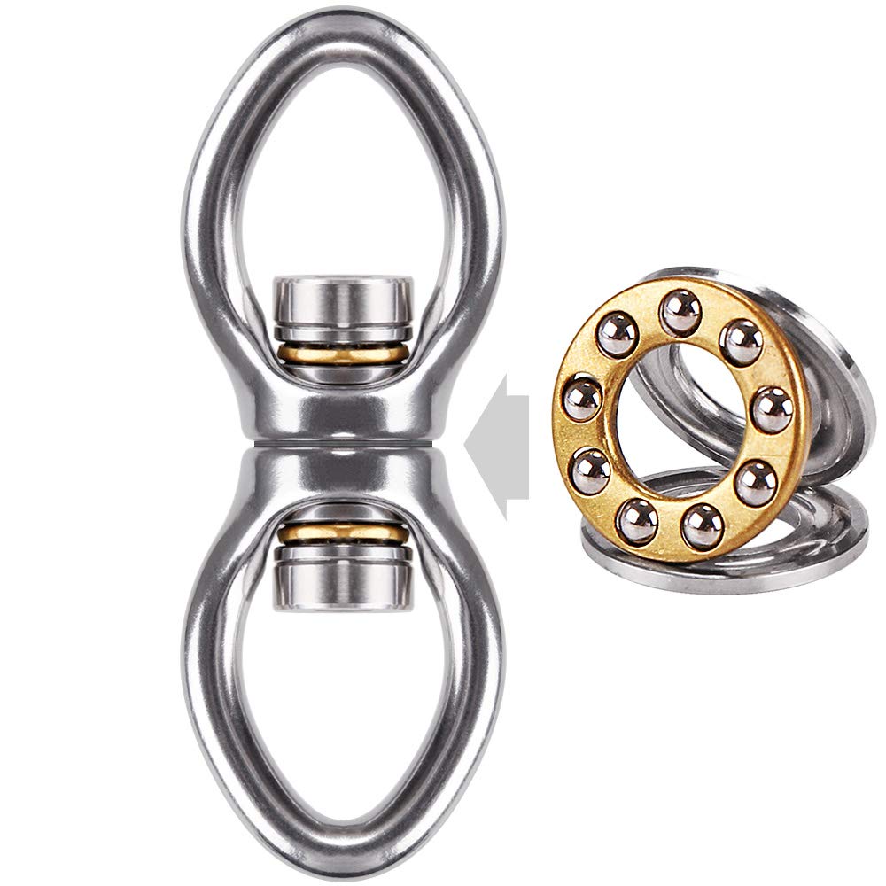 Dolibest Swing Swivel with 2 Bearing,Safest Rotational Device Hanging Accessory for Aerial Silks Dance, Web Tree Swing, Yoga Sets Hanging Hammock 800LB Capacity