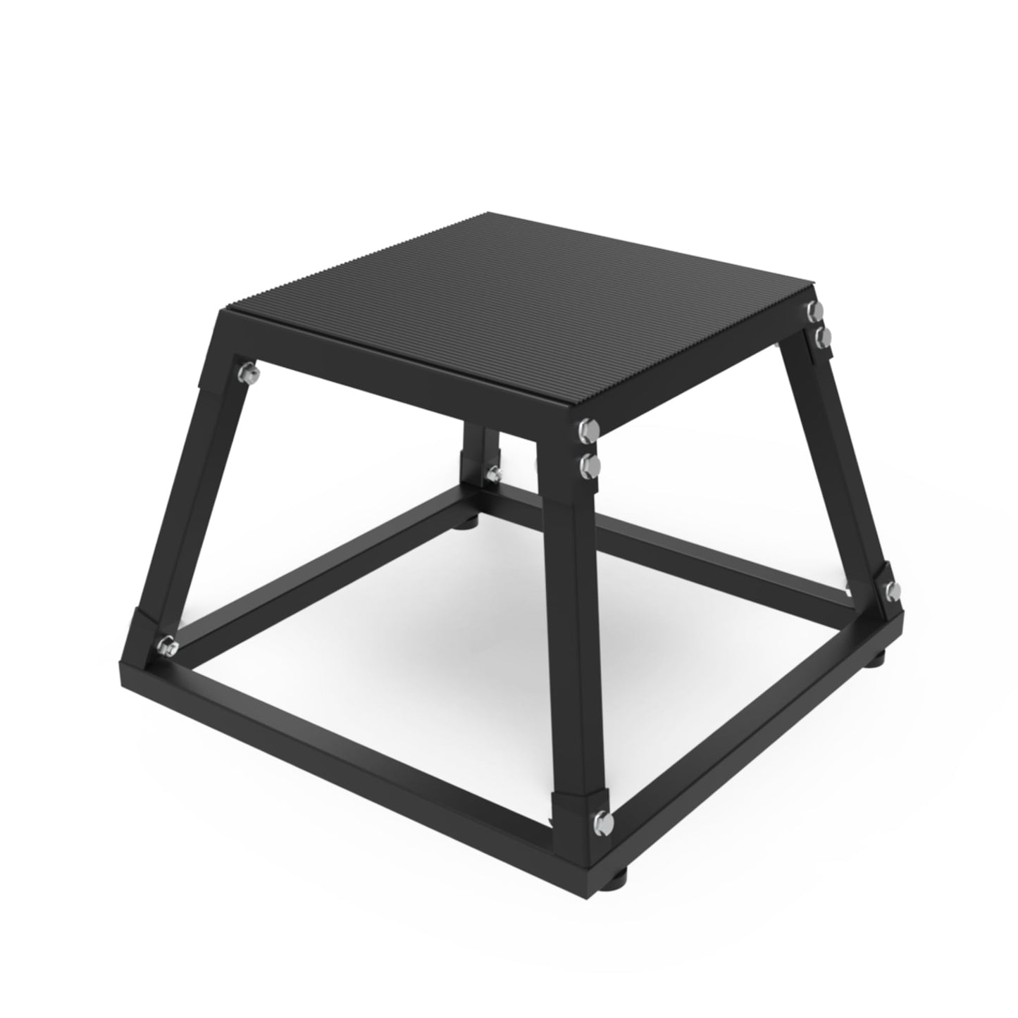 PeakPursuit 12 Inch Metal Plyo Box, Plyometric Jumping Box Set with Anti-Slip Surface for Workout Home Gym,Single and Set,Black
