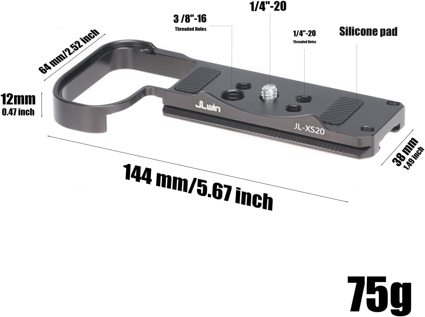 FocusFoto X-S20 Quick Release Baseplate QR Plate Mount for Fujifilm Mirrorless Camera, Compatible with Arca-Swiss