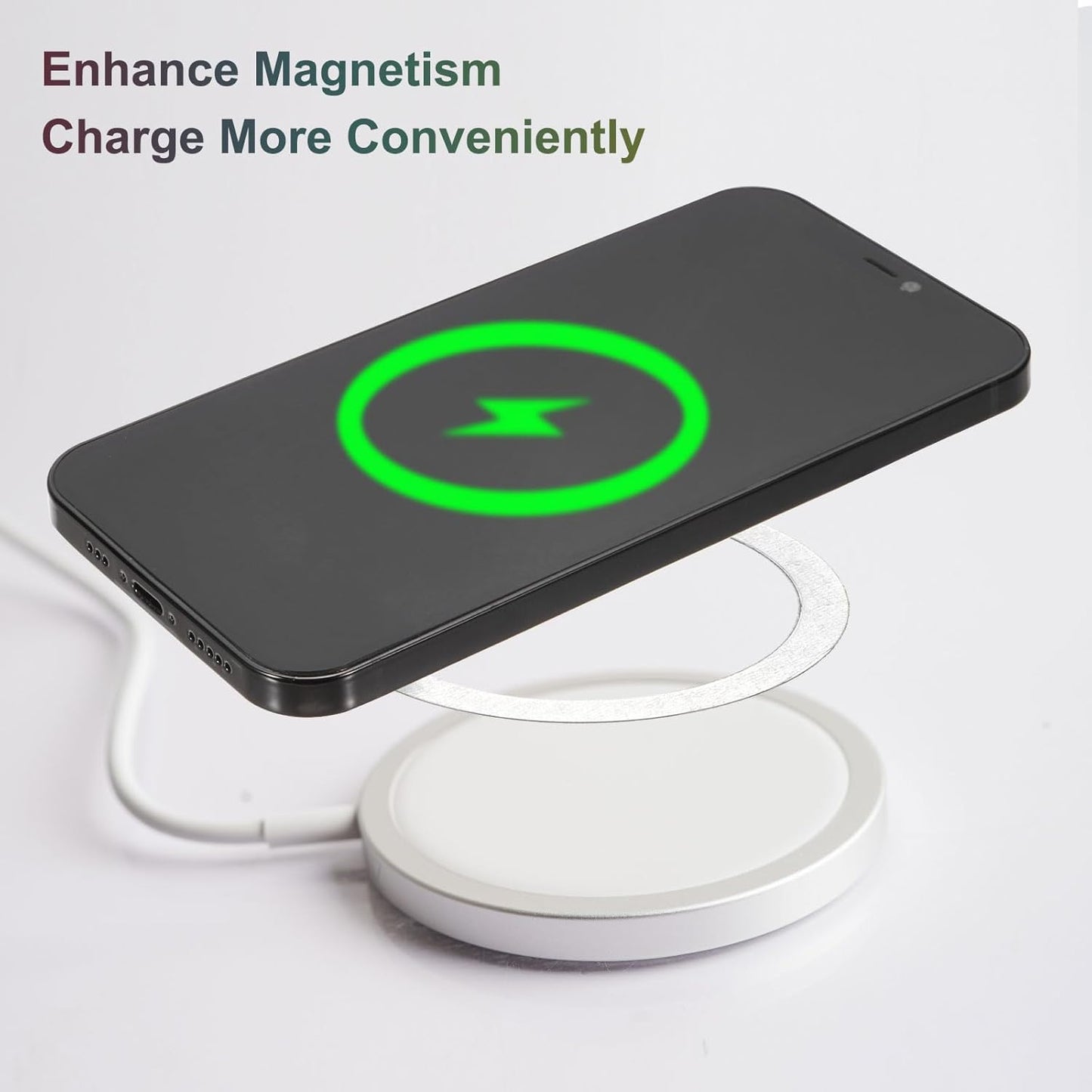 2Pcs uxcell Magnetic Adapter Ring, Magnetic Sticker Ring Leather Universal Magnet Wireless Charging Conversion Kit