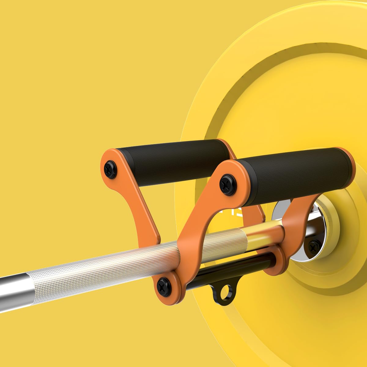 Panulix V Bar(Orange) T-Bar Row Landmine Handle Attachment for Barbell Bars, Solid Mine Double D Row Handle Grips with Non-Slip Rubber Grips, T-Row Attachment for Olympic Strength Training Bars