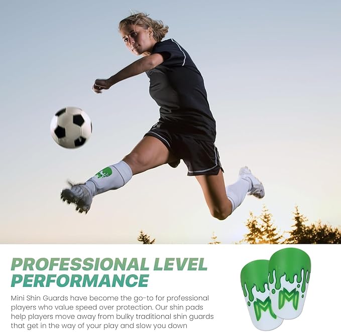 MiniGuards - Mini Shin Guards for Soccer Players - Tiny Shin Pads for Men, Women, Teens - Miniature Shin Guards 3.9 x 2.4 inch - Perfect for High Level Soccer Athletes