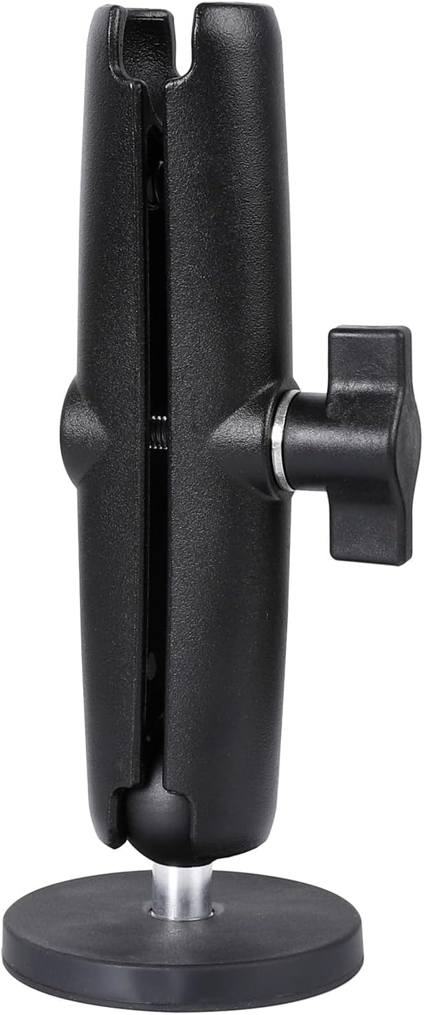 FPN 66mm 25mm /1 inch 5.91" Diameter Round Heavy-Duty Magnetic Base Mount with Rubber Coating Ball & Double Socket Arm