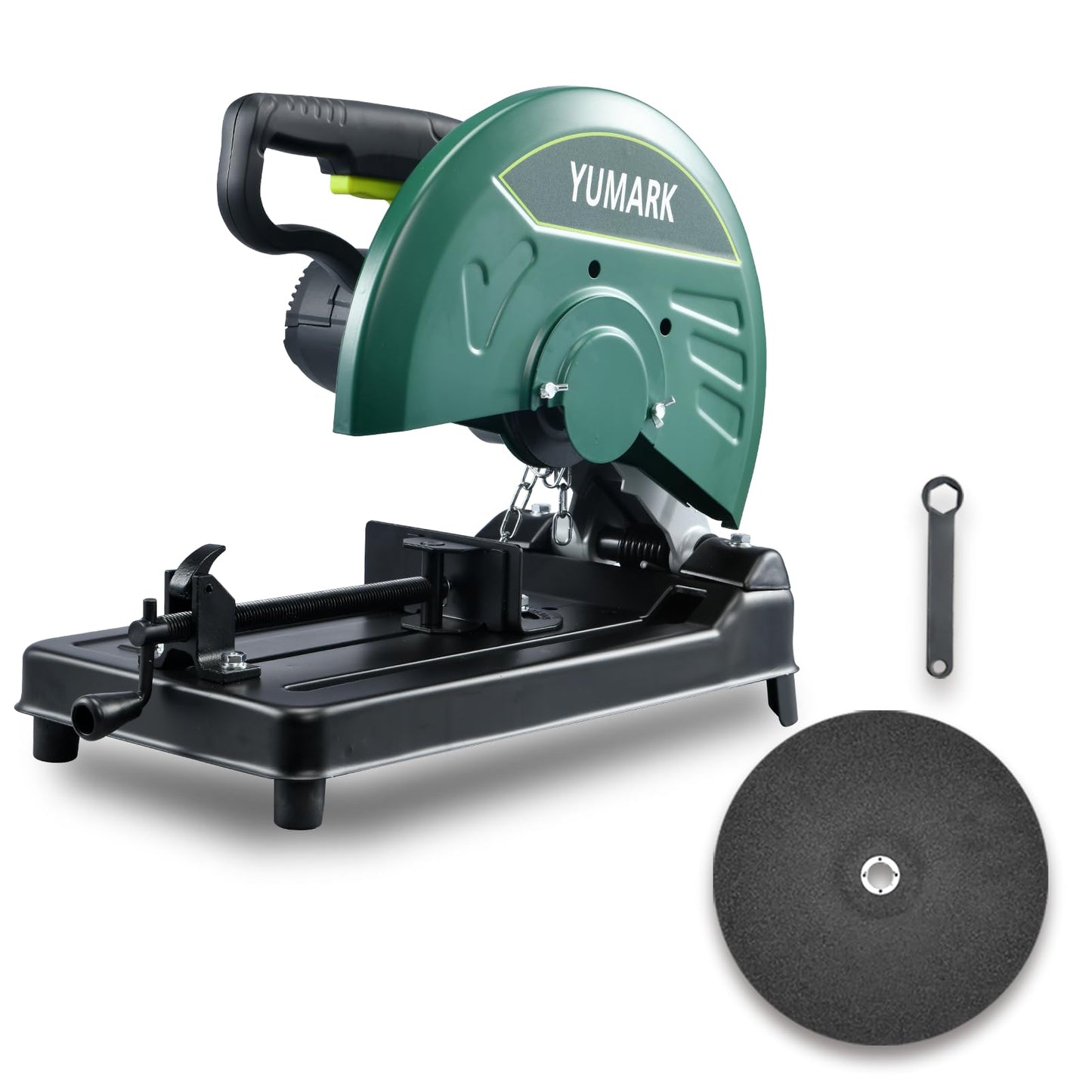 Yumark Abrasive Chop Saw, 2200W 3800RPM Steel Cutting Machine, Metal Cutting Saw with Blade for Rebar, Angle Steel, Hollow Pipe Cutting