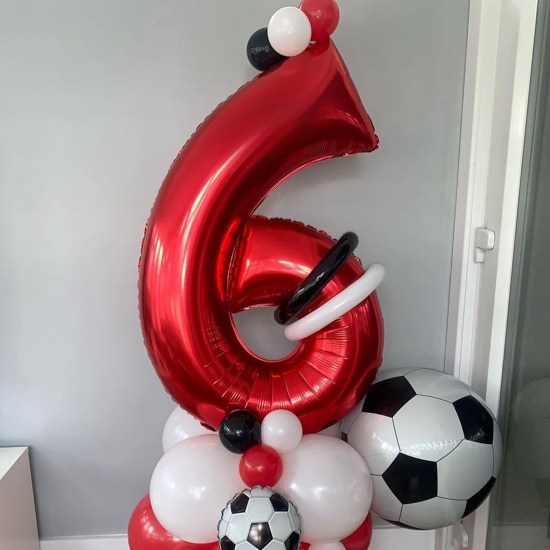 Red 5 Balloons by [Brand Name] - 40 Inch Foil Mylar Helium Number 5 for Birthday & Anniversary Decor