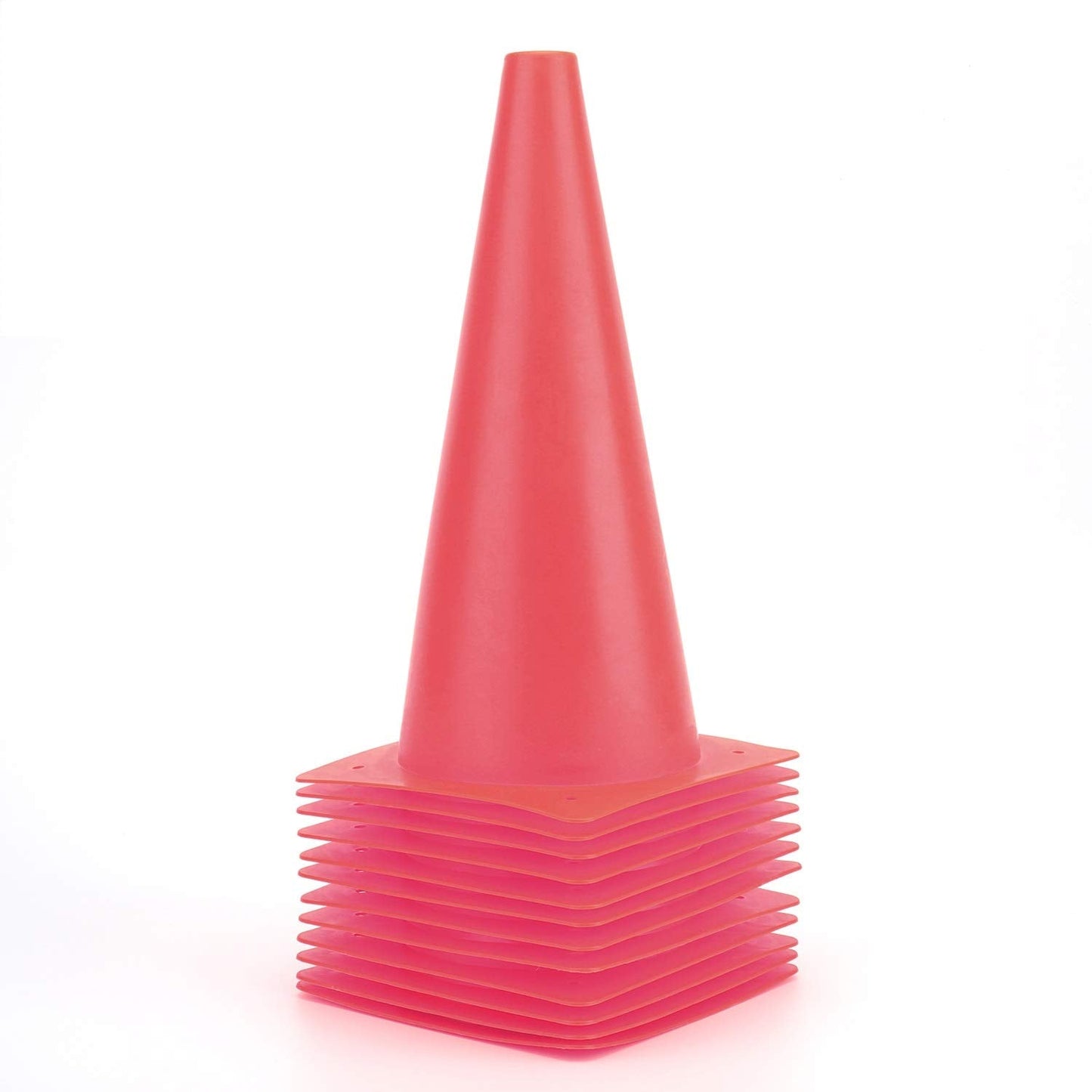Fragraim 12 Inch Red Traffic Training Cones, Plastic Safety Parking Cones, Agility Field Marker Cones for Soccer Basketball Football Drills Training, Outdoor Sport Activity & Festive Events - 12 Pack