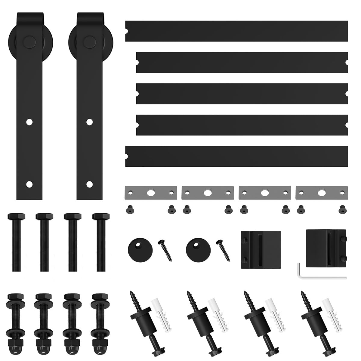 SMARTSTANDARD 6.8FT Barn Door Hardware Kit, Sliding Barn Door Track -Smoothly and Quietly -Easy to Install -Includes Step-by-Step Installation Instruction Fit 40" Wide Door Panel (J Shape Hanger)