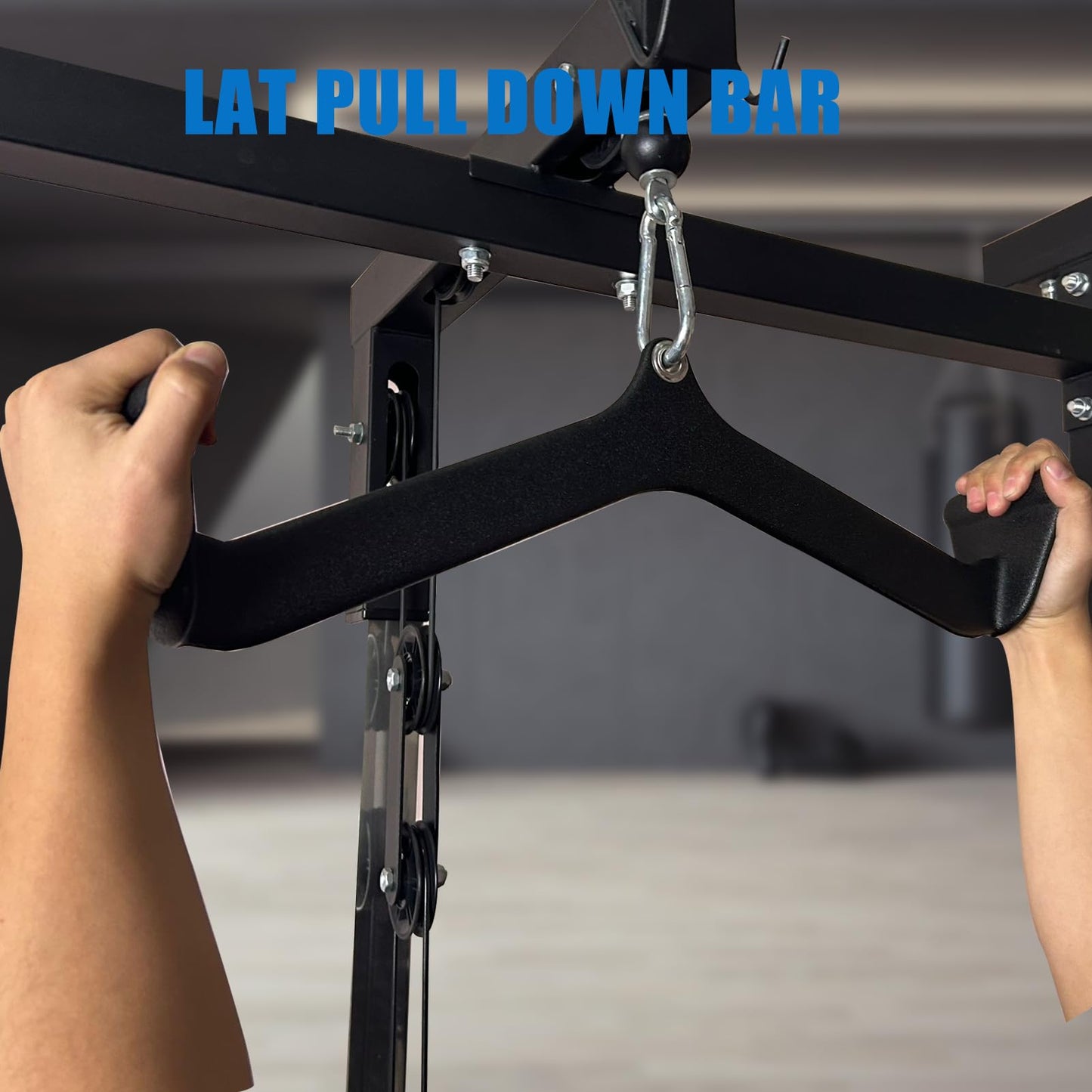 BLUSLM LAT Pulldown Attachments, LAT Bar Cable Machine Attachment,T-bar V-bar, LAT Pull Down Bars, Back Tricep Bar Strength Training Handle for Home Gym Fitness (Style 01)