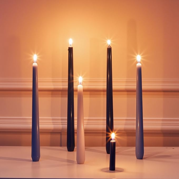 MTLEE Taper Candles 8/10/12 Multi Height Unscented Taper Candles 8 Burn Hours for Dinner Decorative Home Decoration Wedding Party Candlesticks (Gradient Blue,36)