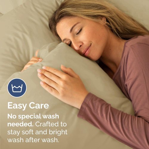 King Pillow Cases Set of 4 | Ultra Soft Hotel Quality Covers - Cozy, Wrinkle-Free & Fade Resistant - Beige