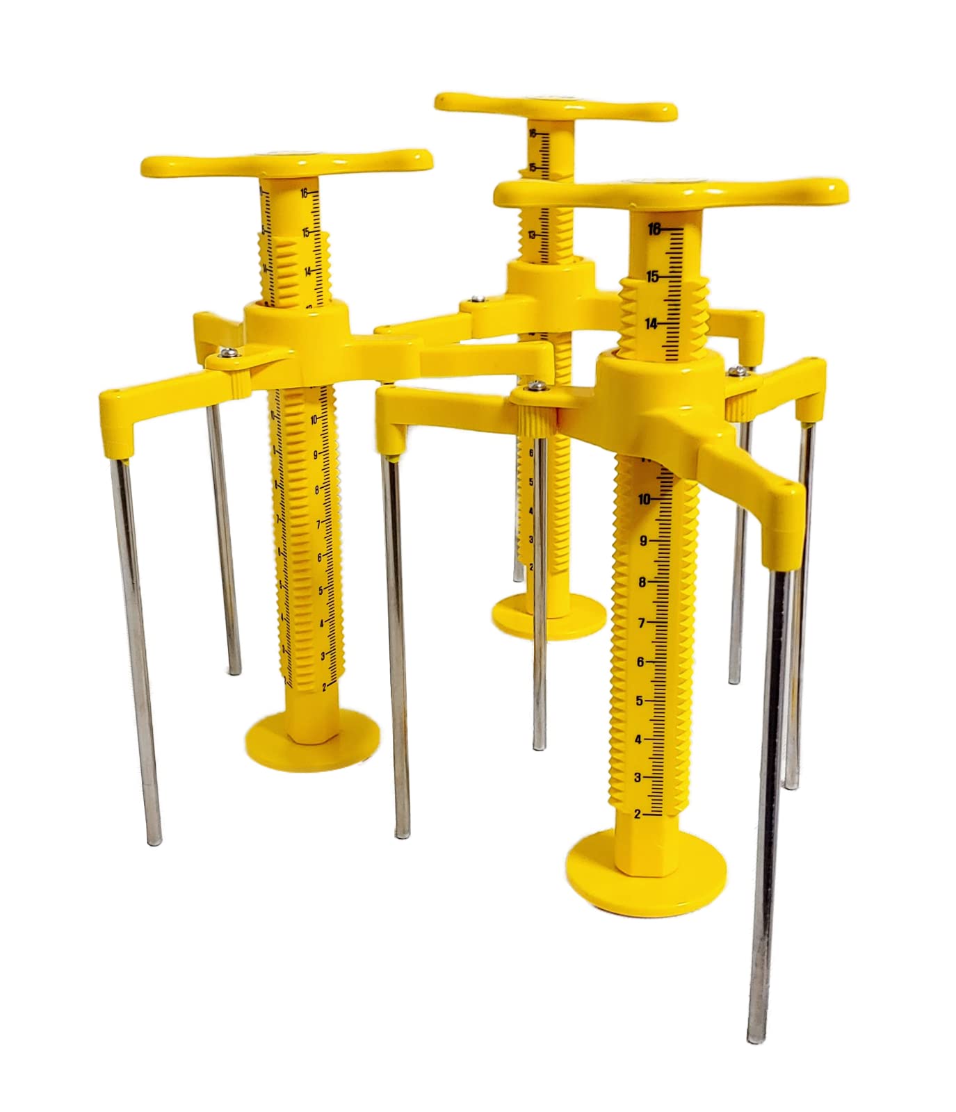 J&C TEC Screed Leveling Tripod for checking Height in Liquid Mortar, Three-sided Unique Ruler Display, Laser Line on Axis Ruler - 10 EA with PVC Box (JNCTEC 10)