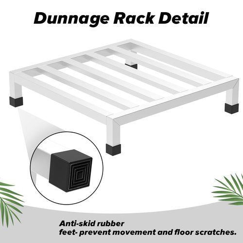 lehorra Dunnage Rack 17.7" L x17.7 W x4.09 H,3 Pack Stainless Steel Dunnage Rack 1000+ Pound Capacity,Assembly-Free Commercial Food Floor Stand for Storage in Restaurants Kitchens Shop Garages