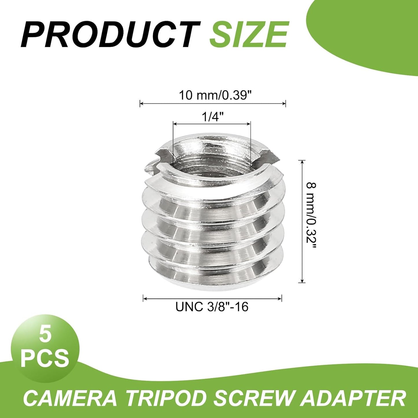 1/4" 3/8" 5 PATIKIL Female to Male Convert Screws Adapters, Pcs Tripod Thread Adapter Mount for Camera Monopod Video