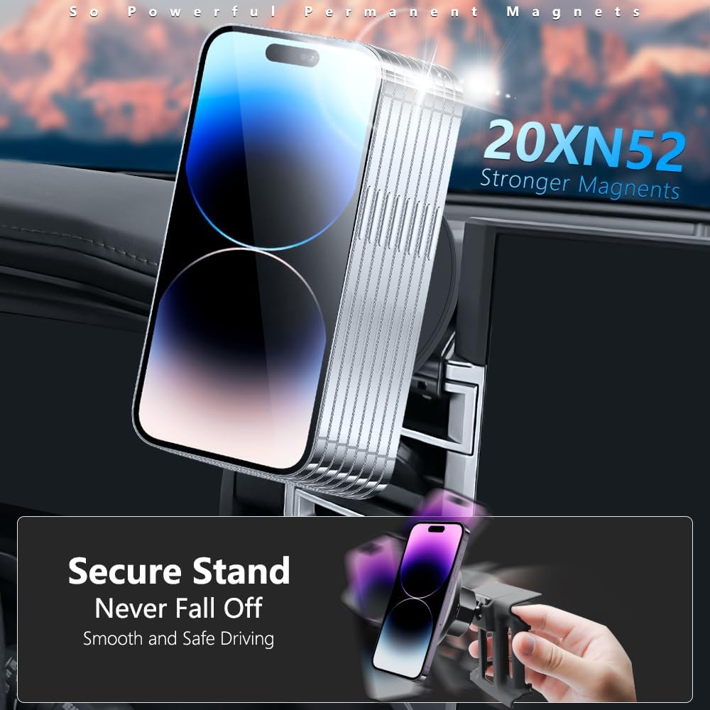 Being Up 2014-2019 20 17/16/15/14/13/12/Mini Highlander Phone Mount, Fit for Toyota Highlander Accessories, Magnetic