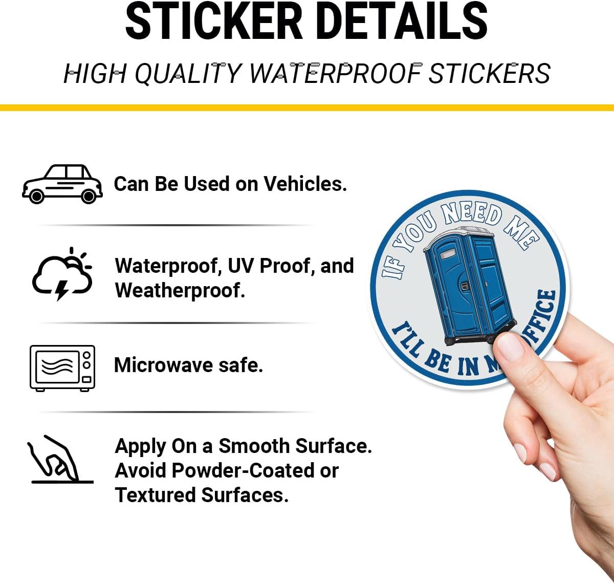 3 Toolboxes, 3 Inch Pcs Funny Porta Potty Sticker If You Need Me Ill Be in My Office Decal, Construction Humor Vinyl