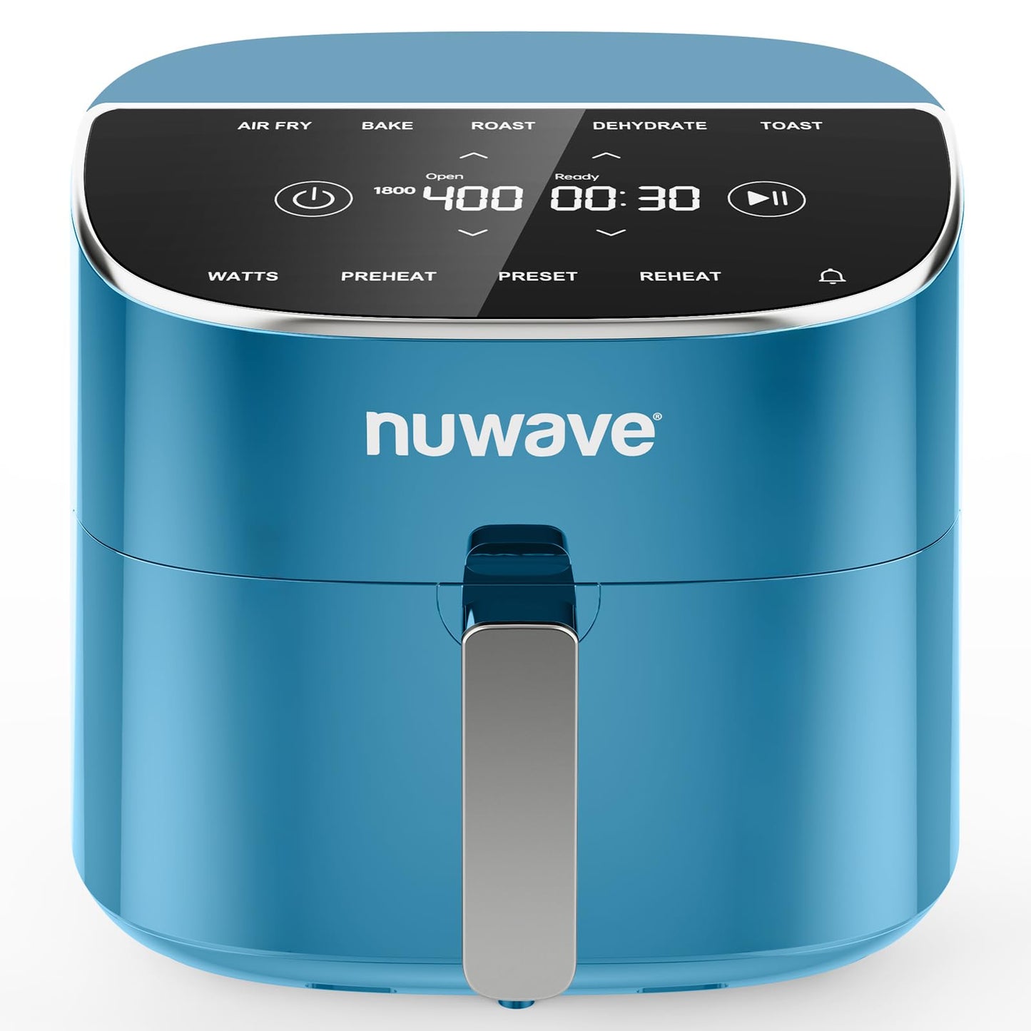 Nuwave Brio Plus 8 Qt Air Fryer, PFAS Free, New & Improved, Digital Touch Screen, Cool White Display, 50°F~400°F in Precise 5°, 5 Cook Functions, 100 Presets & 50 Memory, 3 Wattages 700, 1500, 1800