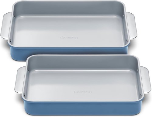 Caraway Non-Stick Ceramic Rectangle Pan Duo - 9”x13” - Naturally Slick, Non-Toxic & PTFE Free - Ideal for Brownies & Lasagnas - Slate