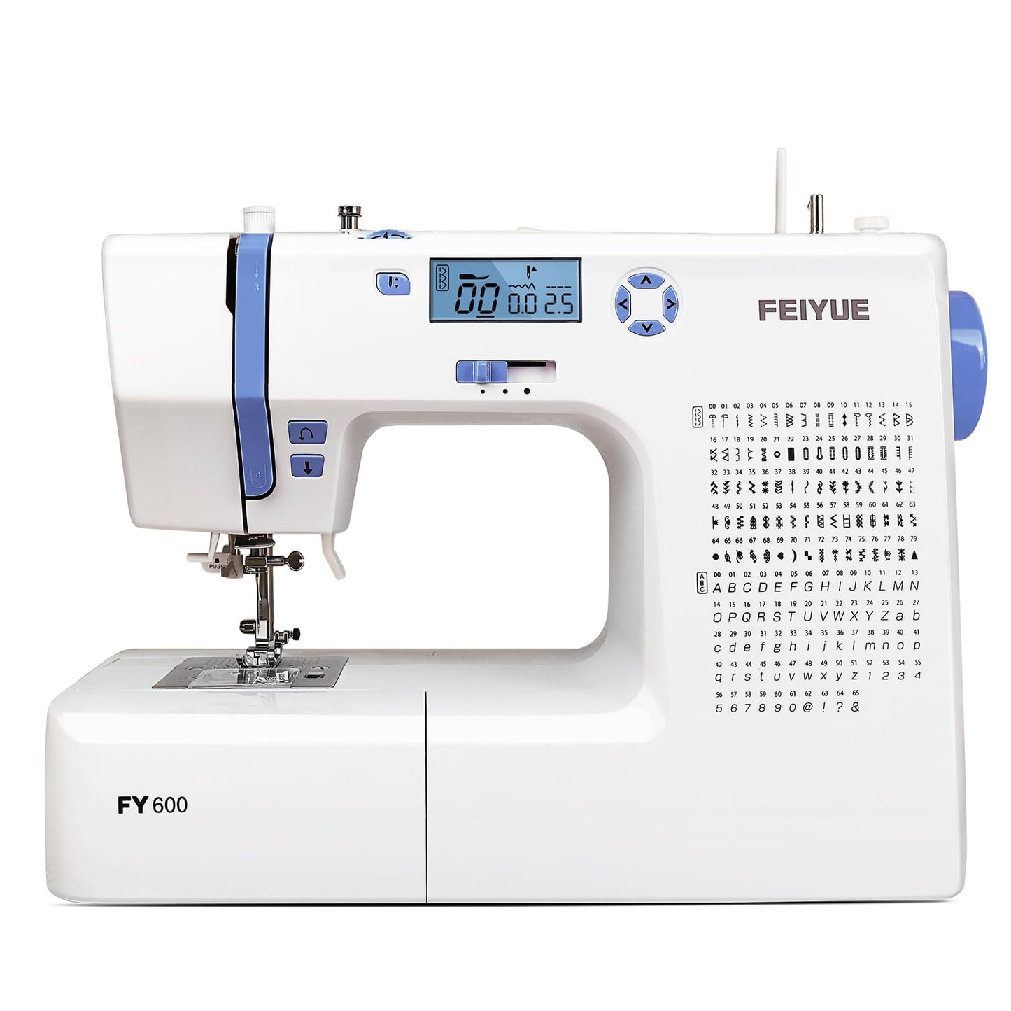 FEIYUE FY600 Electronic Sewing Machine for Beginners, 146 Built-in Stitches, LCD Display, Automatic Needle Threader, Adjustable Speed, Free Arm, 100-240V 70W