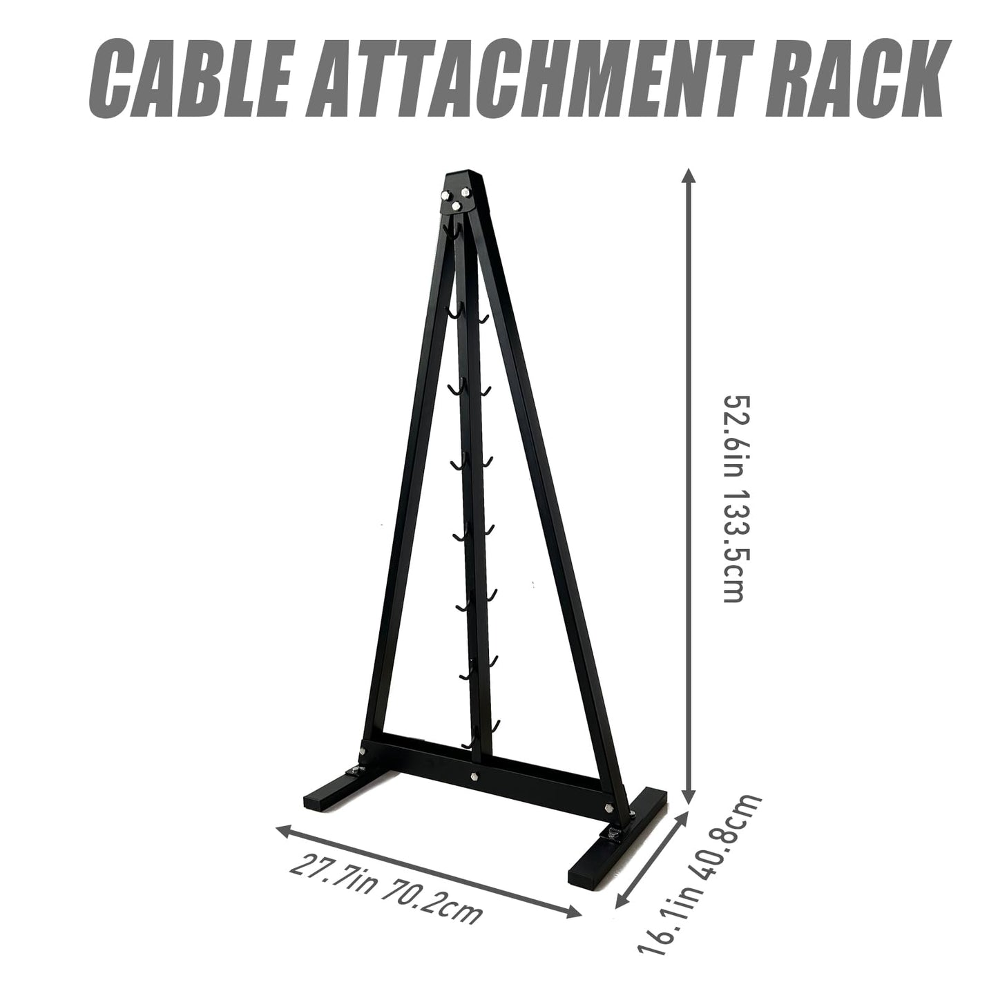 BLUSLM Gym Fitness LAT Pull Down Bar Storage Rack for Mag Grip - Heavy Duty A-Frame Stand for LAT Pulldown Attachments (BIG S-ZHIJIA)