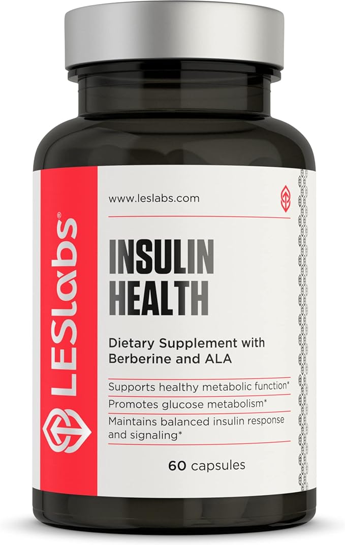 LES Labs Insulin Health ??Metabolic Health and Support, Lipid & Carbohydrate Metabolism ??Berberine, Chromium, Olive Leaf, Alpha Lipoic Acid & Vanadium ??Non-GMO Supplement ??60 Capsules