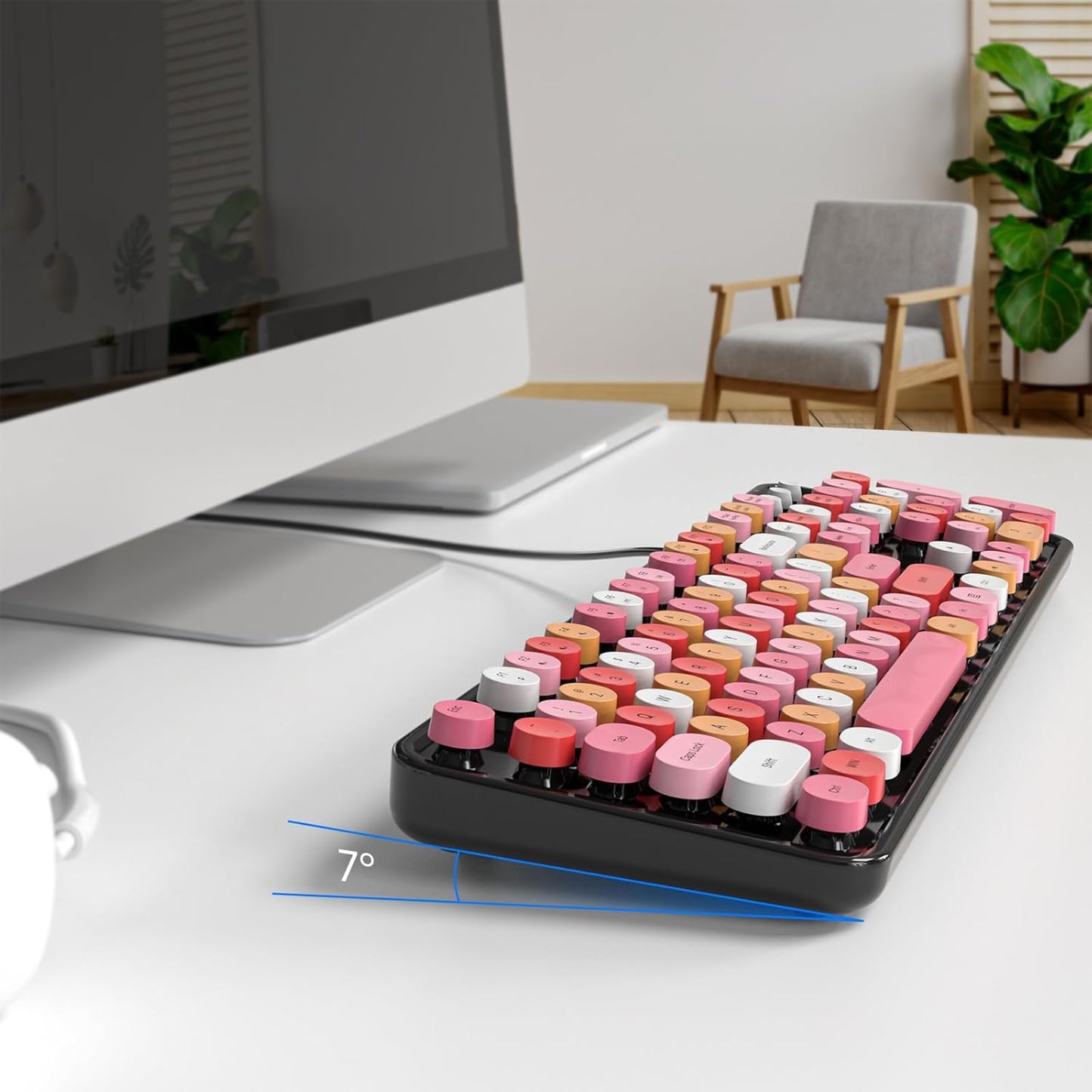 Dilter 104 7 8 10, Wired Keyboard, Keys Full-Sized Typewriter Keyboards, USB Plug and Play Office Keyboard with Number