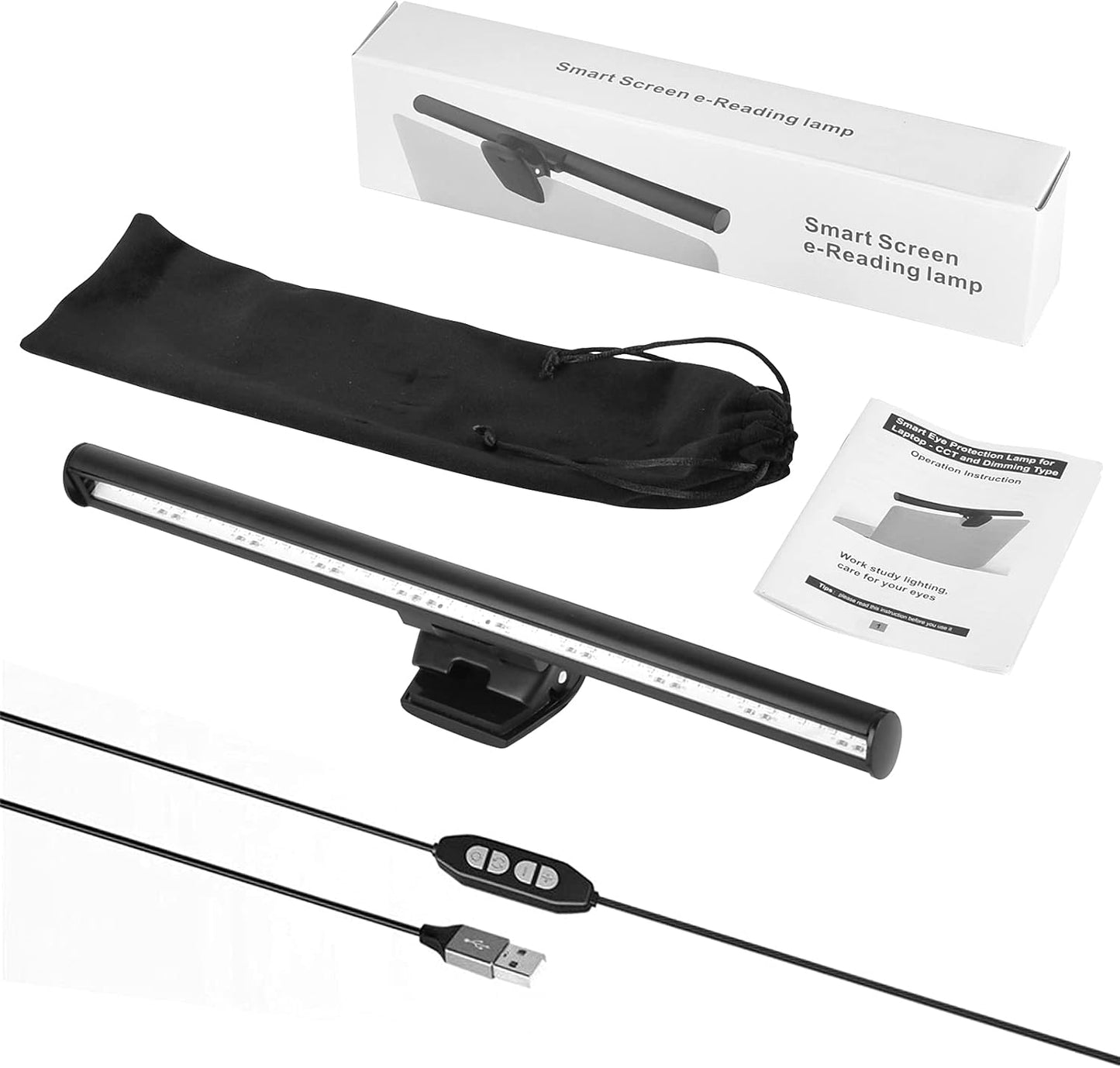 Wodgreat Laptop Monitor Lamp, LED Screen Light Bar, Adjustable Brightness & Color Temperature, Eye-Care Tablet Lamp