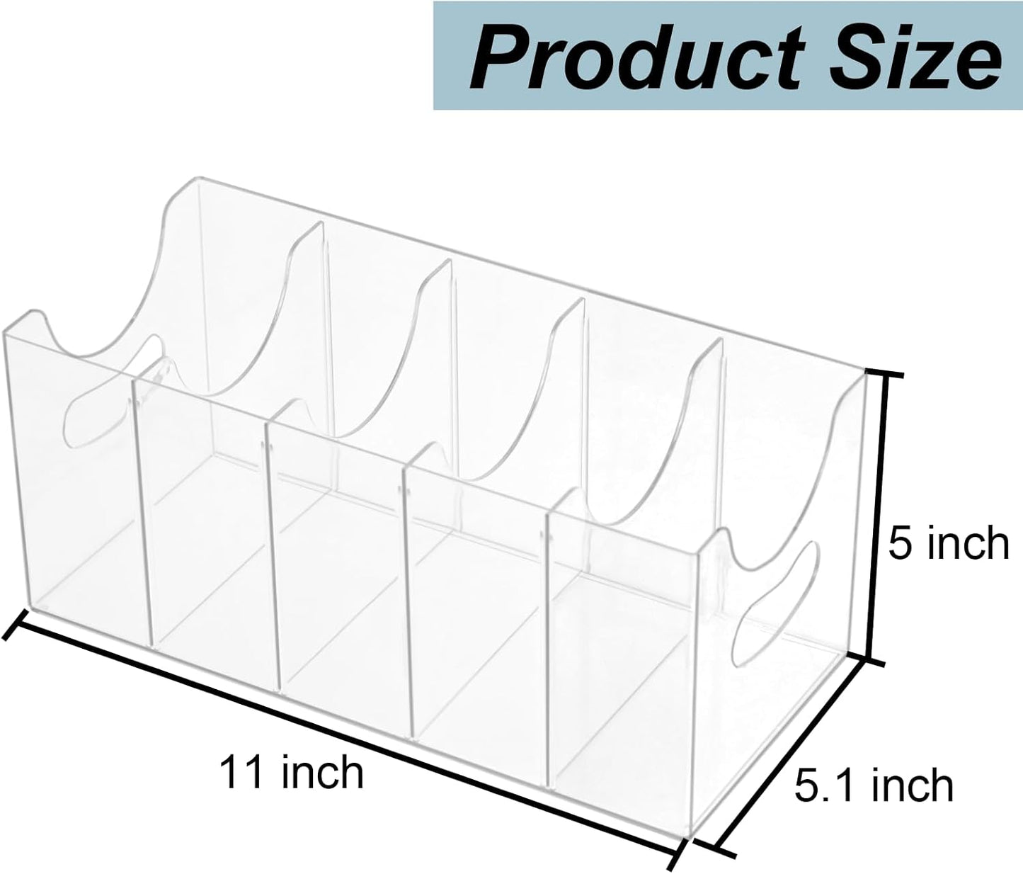 ZEXALOR Acrylic Belt Organizer - 5-Compartment Clear Storage Holder for Closet & Kitchen