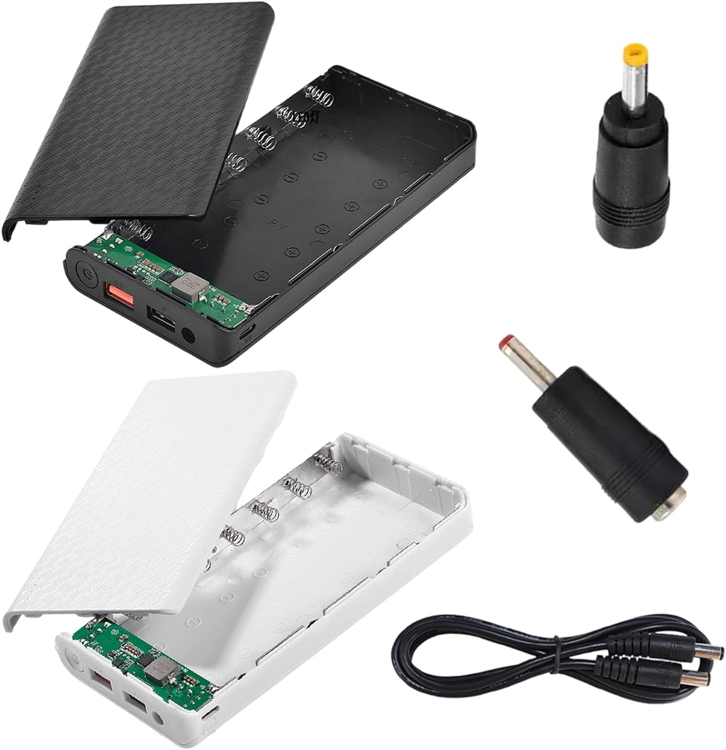 WikoNasc 18650 Set Rechargeable Battery Banks Modulars Build Fast Charging Double Ports LED Monitor ABS Texture