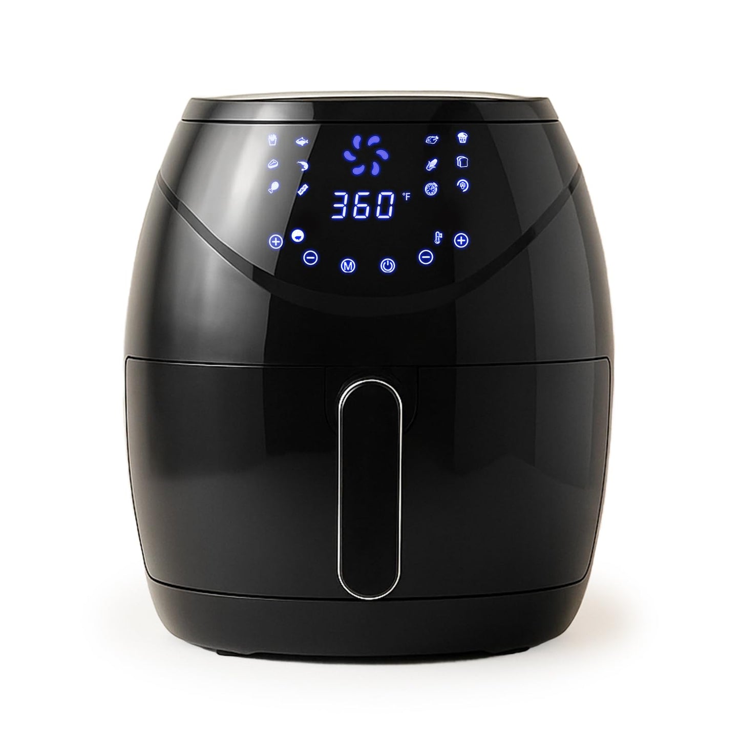 Air Fryer 6.5 QT Extra Hot Air Fryer for Crispy Cooking Bake Roast Nonstick High Gloss Black Finish Perfect for Healthy Meals Kitchen Appliance