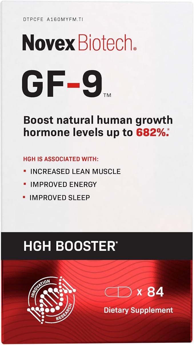 Novex Biotech GF-9 ??HGH Boosting Supplement for Men ??Workout Complex for Men ??Support Energy, Endurance, Sleep, 84 Ct (21-Day Supply)