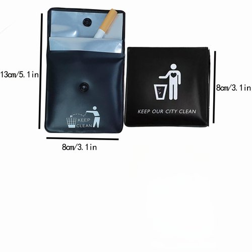 4Pcs Pocket Ashtray Pouch Portable Outdoor Travel Ashtray and 2Pcs Silicone Cigarette Holder