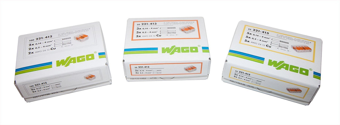 WAGO 221 Lever-Nuts 175pc Wire Connector Assortment Pack