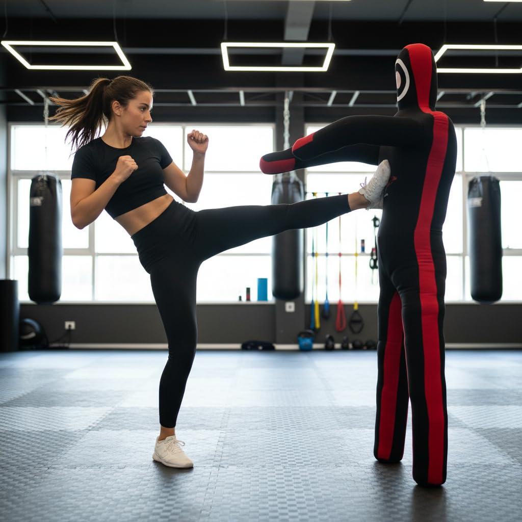 Minahil Sports MMA Martial Arts Grappling Canvas Standing and Hanging Dummy Open Hands, Punching Bag Submission, Judo Karate, Boxing, Jiu Jitsu (Unfilled Standing, 6 Ft)