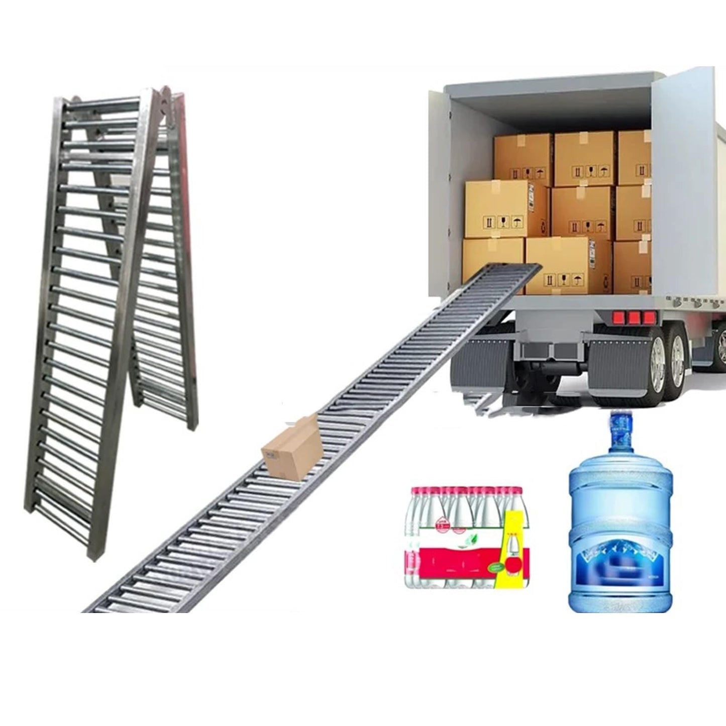 Portable Heavy-Duty Roller Conveyor Table, 50cm Wide, Foldable Flow Rail Rollers, 330 Lbs Stainless Steel Frame for Warehouse Freight Handling & Assembly Line (1m/3.3ft)
