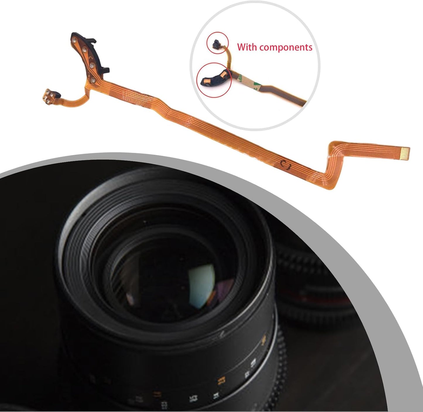 Kaeltsyn 18-55mm Professional Lens Apertures Flexible Cable Replacement for EF Repair Part Camera Photography