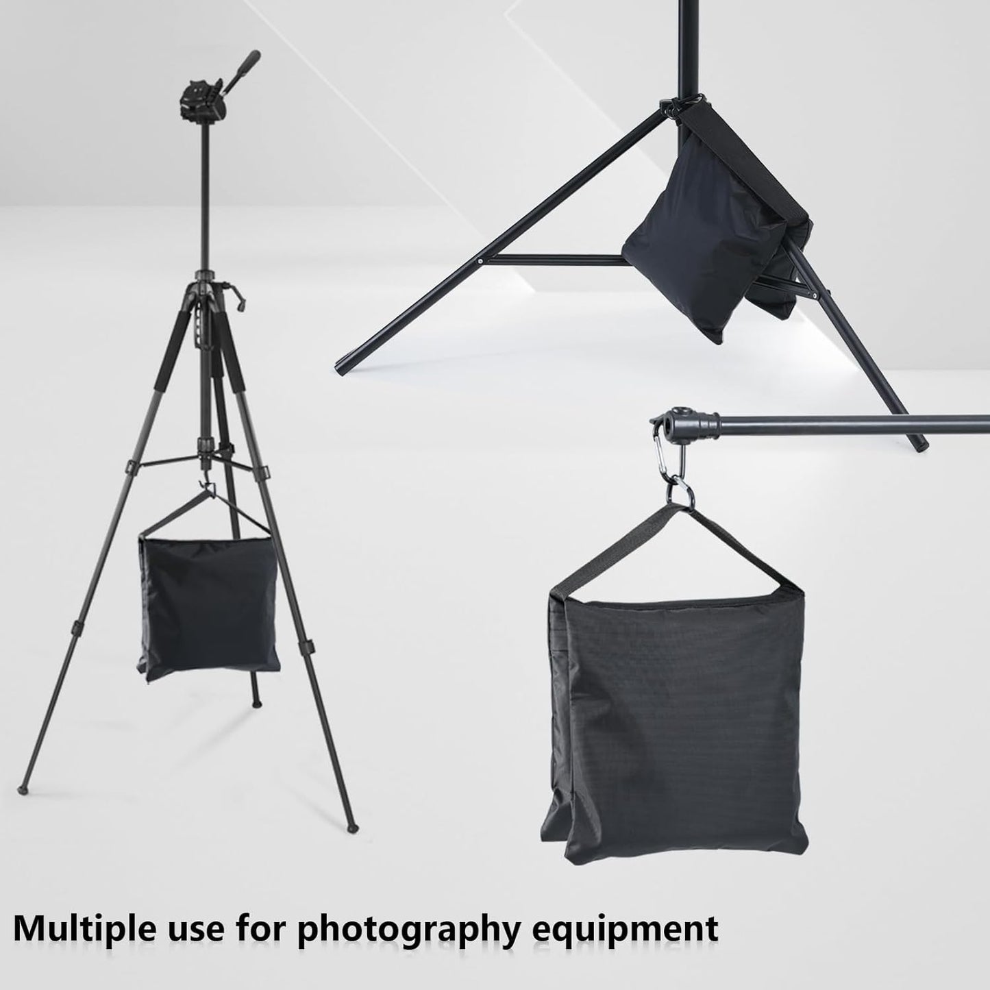 4 Packs ABCCANOPY Photography Sandbag for Video Stand, Heavy Duty Weight Bags for Light Tripod, Camping Chair, (Black)